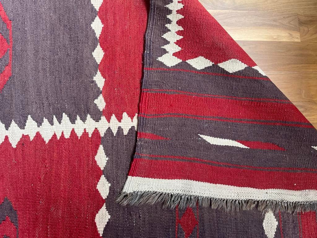 Kelim antiek 400 x 285 cm, Gebruikt, Grijs, 200 cm of meer, Ophalen of Verzenden