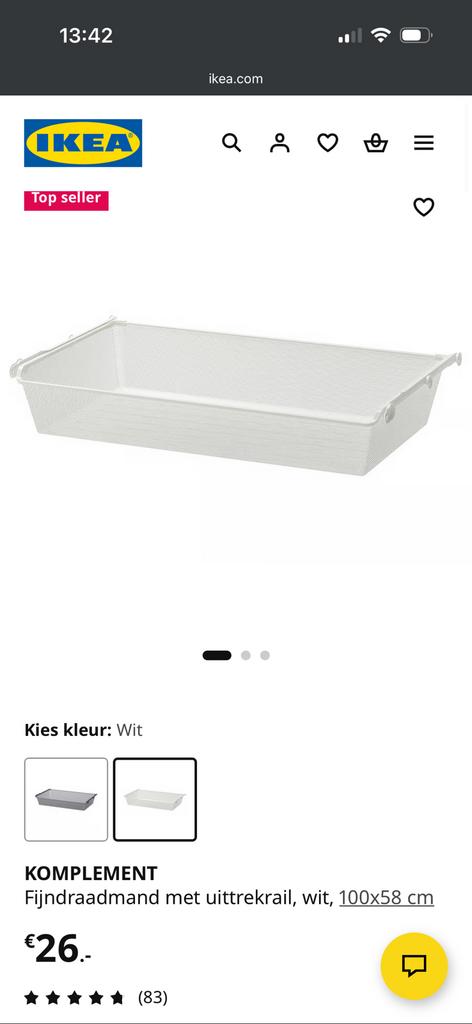 Ikea draadmanden 2 maten, Ophalen of Verzenden, Zo goed als nieuw, 25 tot 50 cm, 50 tot 100 cm
