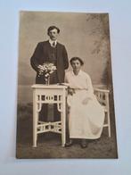 Fotokaart- portret- echtpaar- man- vrouw- jurk, Ophalen of Verzenden, Voor 1940, Overige onderwerpen, Foto