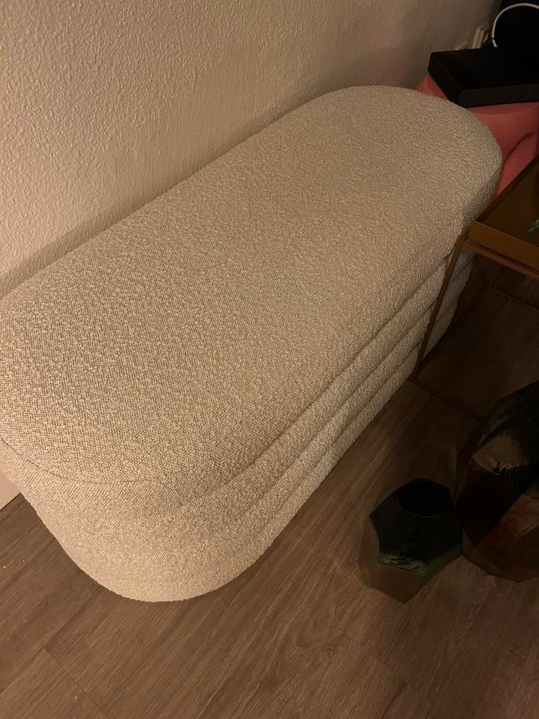 Westwing - Bankje - Poef - Bouclé, Huis en Inrichting, Banken | Voetenbanken en Poefen, Ophalen, Minder dan 50 cm, 100 tot 125 cm