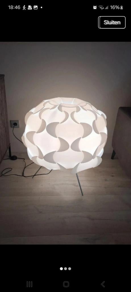 Ikea Fillsta vloerlamp - 70 cm, Kunststof, Modern, Scandinavisch, Ophalen of Verzenden, Zo goed als nieuw