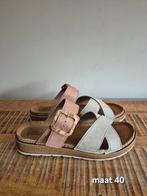 Esprit Easy street leren lederen sandalen slippers roze wit, Wit, Esprit, Sandalen of Muiltjes, Ophalen of Verzenden