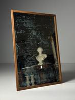 Franse spiegel eiken 19e eeuw, Ophalen of Verzenden, Rechthoekig, Minder dan 50 cm