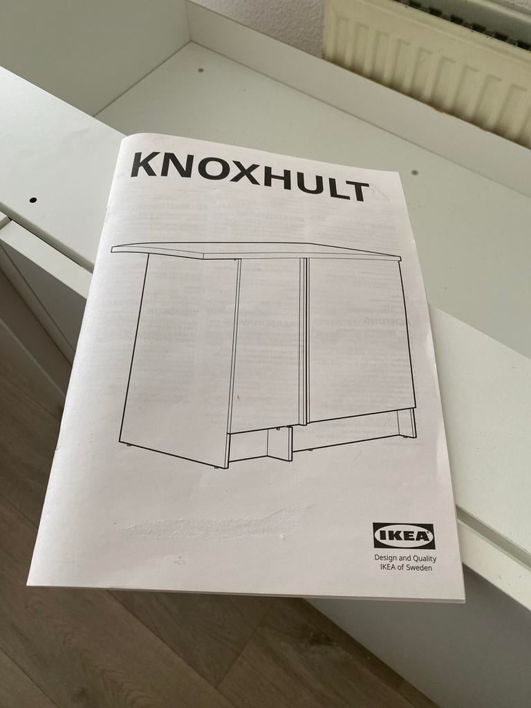 Knoxhult hoekkast met werkblad, Huis en Inrichting, Keuken | Keukenelementen, Ophalen, Wit, Nieuw, 50 tot 100 cm