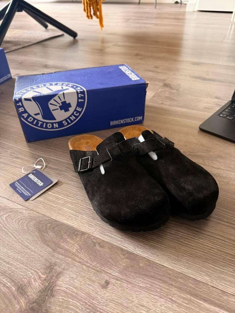 Birkinstocks Boston, Zwart, Nieuw, Sandalen of Muiltjes, Ophalen of Verzenden