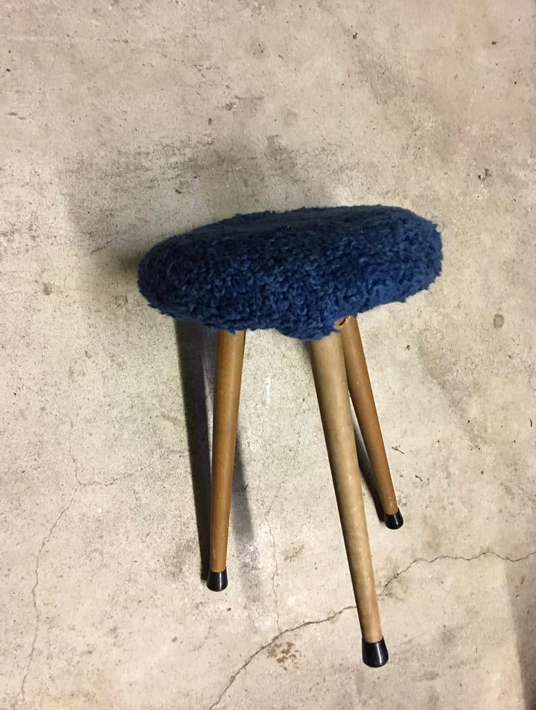Krukje met fluffy zitting , jaren 60, Huis en Inrichting, Gebruikt, Onbekend, Ophalen of Verzenden, Onbekend