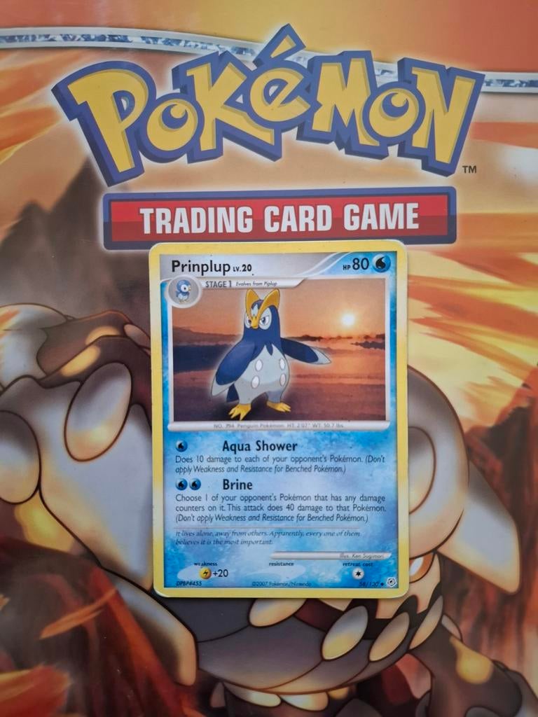 Prinplup 58/130 Diamond&Pearl base set pokemon kaart, Ophalen of Verzenden, Gebruikt, Losse kaart