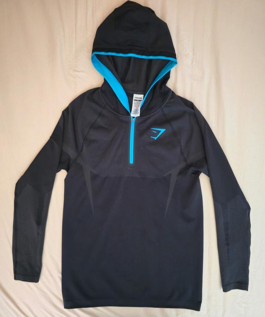 EXCLUSIVE Gymshark Onyx V5 Seamless Hoodie maat m blauw, Gymshark, Ophalen of Verzenden, Zo goed als nieuw, Algemeen