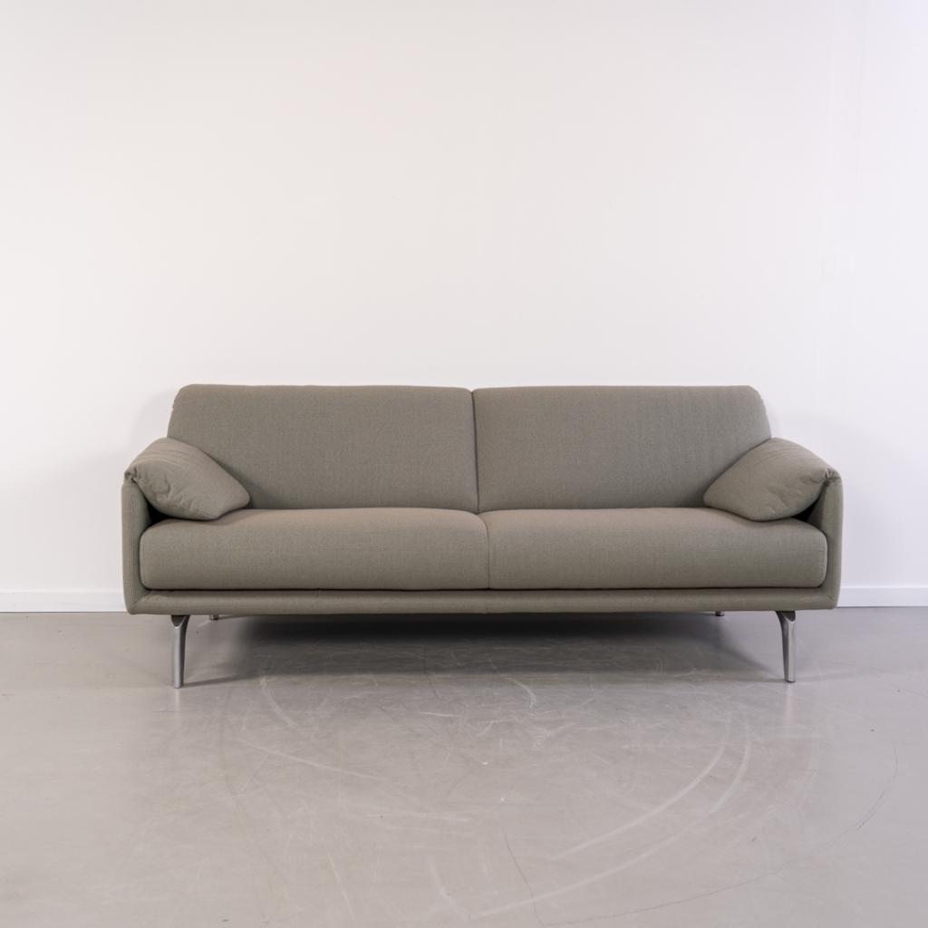 1x Leolux Bora Balanza Bank 3-zits/208cm Groen Stof - Alu