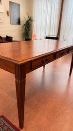 Vintage mahonie design tafel – Jan Frantzen – met lade, Ophalen, Gebruikt, 150 tot 200 cm, Vijf personen of meer