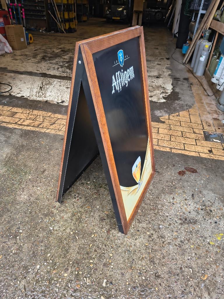 Stoepbord Affligem krijtbord bord 1,00x0,60m dubbelzijdig, Verzamelen, Merken en Reclamevoorwerpen, Ophalen, Gebruikt, Reclamebord