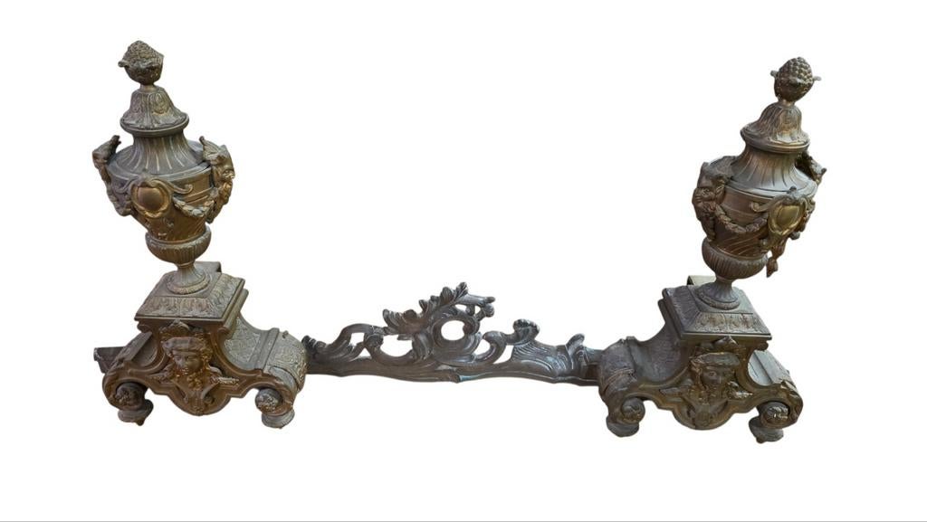 Antieke bronzen vuurbokken, Ophalen of Verzenden, Brons