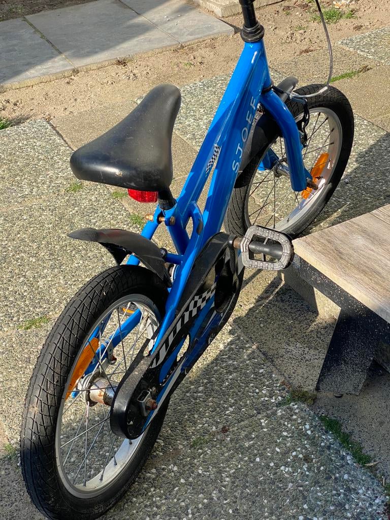 Kinderfiets sjoef blauw, Ophalen, Gebruikt, 16 tot 20 inch