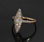 Prinsessen ring 16 diamanten 18k goud dames briljant luxe, Verzenden, Goud, Ring, Met edelsteen