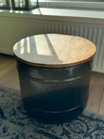Bijzettafel metaal met houten blad, Ophalen, Minder dan 45 cm, Minder dan 55 cm, Gebruikt