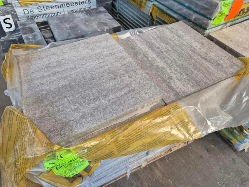 5,5m² 50x50x4 grijs gemêleerd tuintegels terras s-partij, Tuin en Terras, Tegels en Klinkers, Gecoat, Nieuw, Beton, Terrastegels