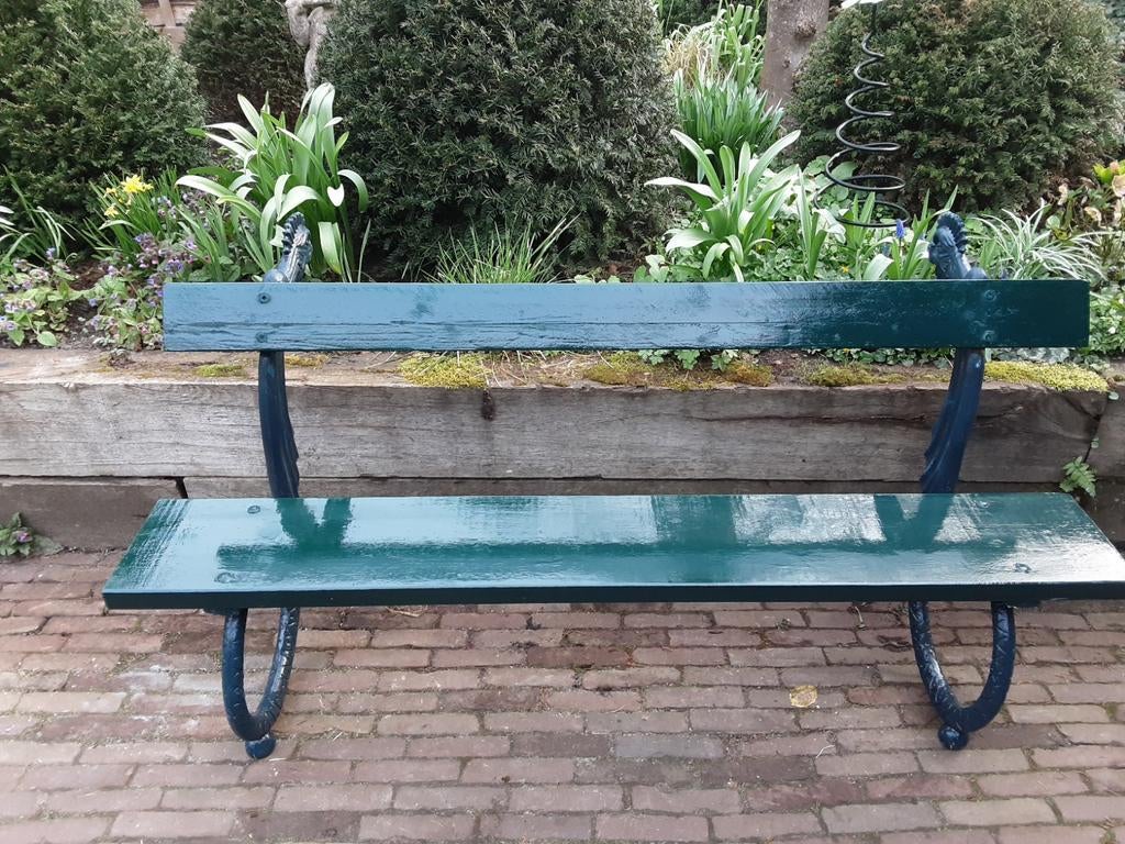 Gietijzeren tuinbank Drakenbank, Ophalen, Metaal