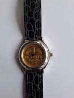 Exclusief Horloge, wijzerplaat verguld, Overige merken, Leer, Polshorloge, Ophalen of Verzenden