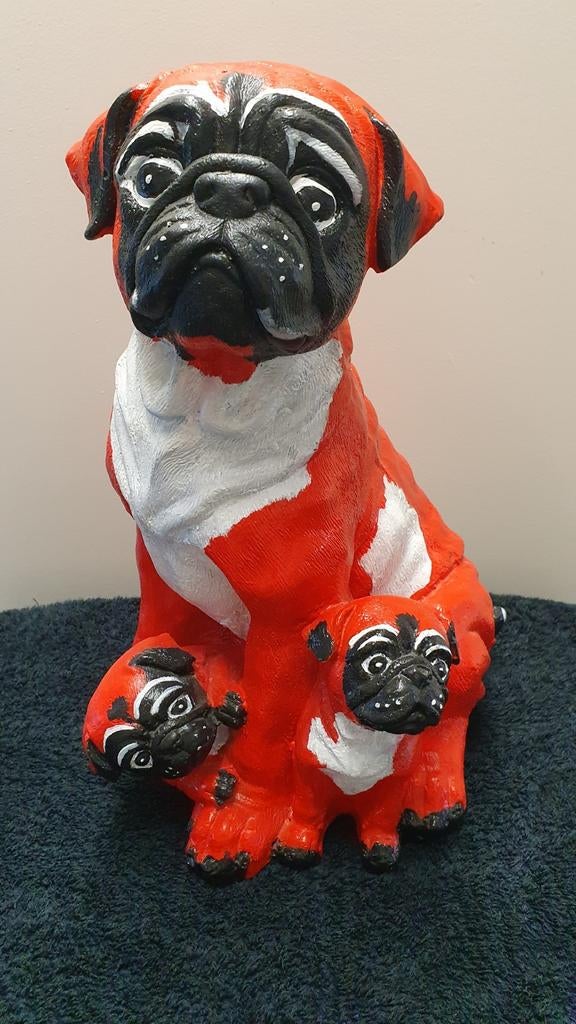 Stenen boxer met 2 kleine boxers, Verzamelen, Beelden en Beeldjes, Ophalen