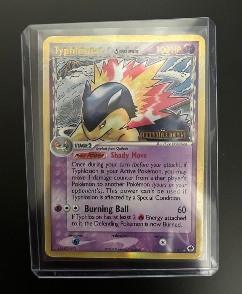Typhlosion (Delta Species) | Dragon Frontiers | Reverse Holo, Ophalen of Verzenden, Gebruikt, Losse kaart, Foil