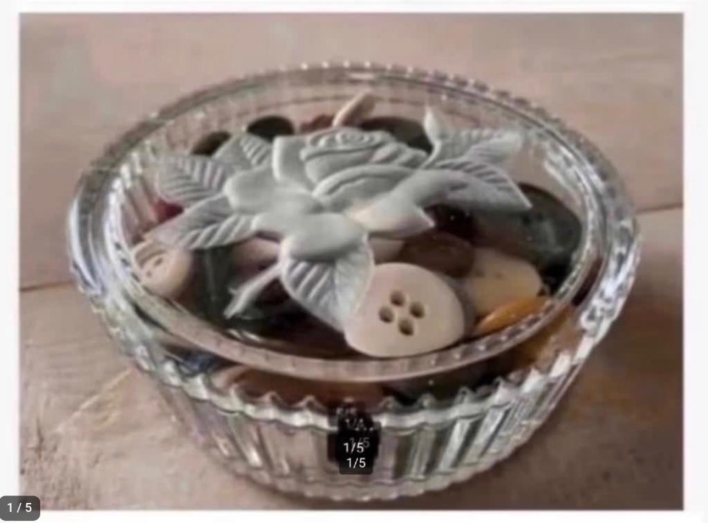 Kristallen Glazen schaal met Roos vol met knopen, Antiek en Kunst, Ophalen of Verzenden