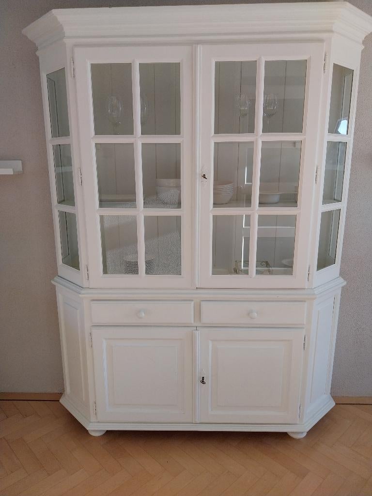 Oud Hollandse buffetkast /servieskast / vitrinekast /, Ophalen, Gebruikt, Met deur(en), 200 cm of meer