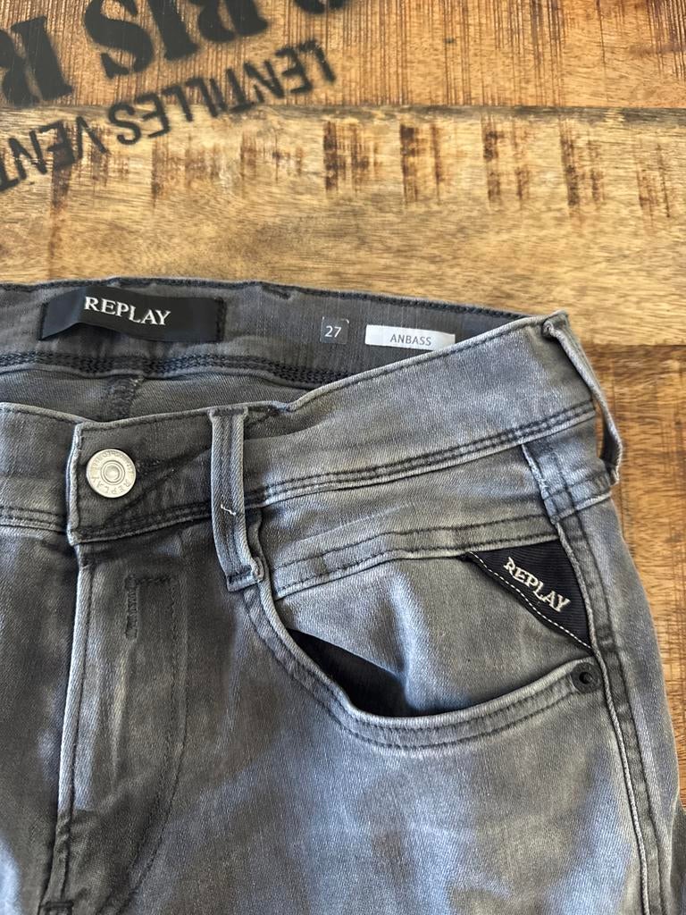 Replay Anbass Jeans - Grijs - Maat W27, Ophalen of Verzenden, Gedragen, Grijs, W32 (confectie 46) of kleiner
