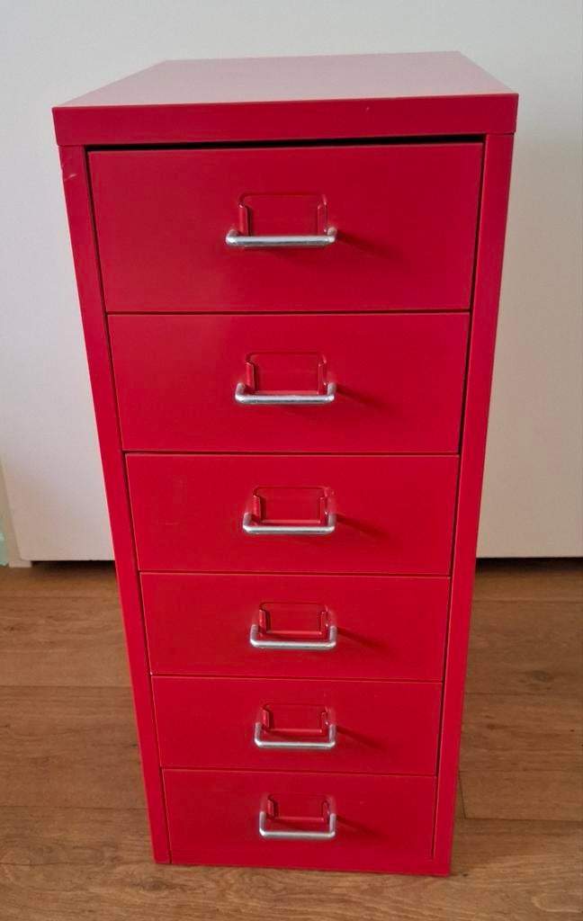 Rode gereedschapskast met 6 laden - lichte gebruiksporen, Huis en Inrichting, Kasten | Ladekasten, Ophalen, Minder dan 50 cm, Gebruikt