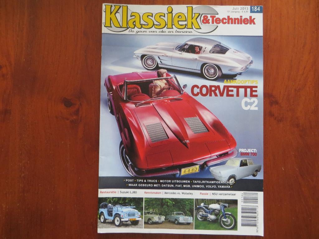 Klassiek & Techniek 184 Corvette C2, Suzuki LJ80, Wolseley, Ophalen of Verzenden, Nieuw, Chevrolet