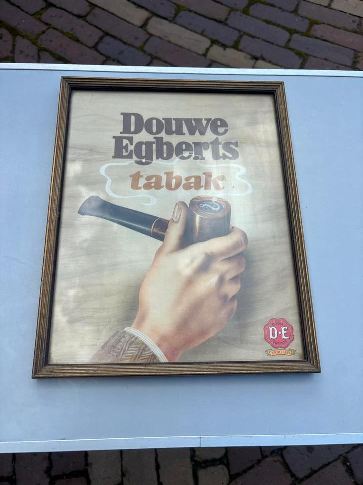Vintage Douwe Egberts tabak reclamebord, Verzamelen, Merken en Reclamevoorwerpen, Gebruikt, Reclamebord, Ophalen of Verzenden