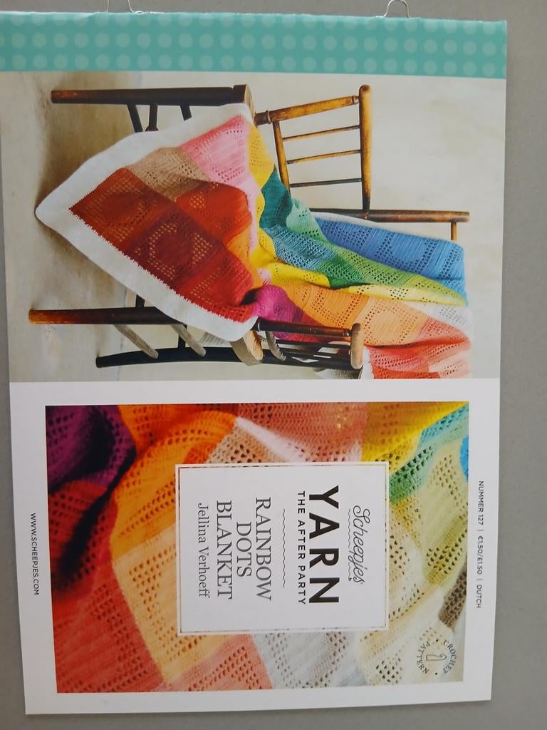Scheepjes Afterparty 127: Rainbow Dots Blanket haakpatroon, Ophalen of Verzenden, Nieuw, Haken, Patroon of Boek