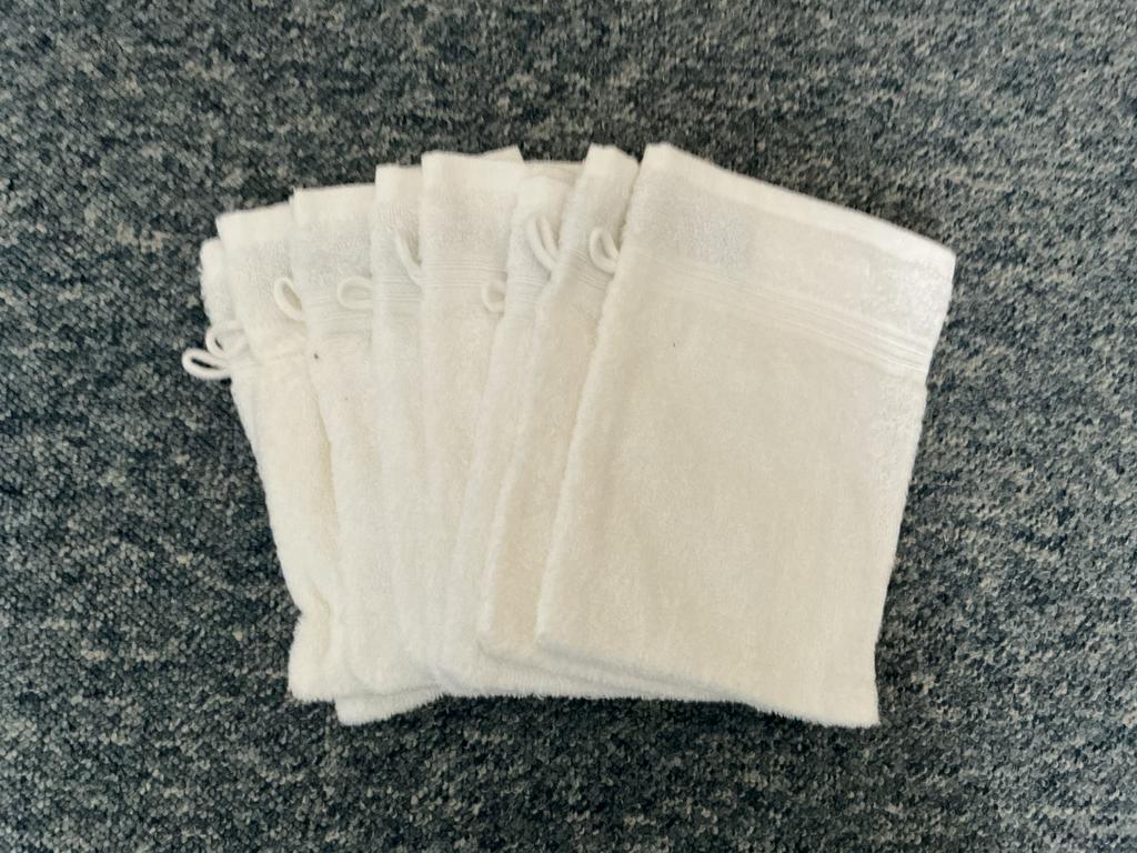 washandjes 10 stuks Hema, Huis en Inrichting, Badkamer | Badtextiel en Accessoires, Ophalen of Verzenden, Zo goed als nieuw, Wit