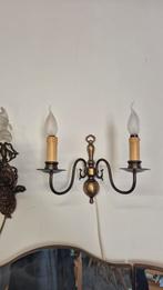 Vintage Messing Wandlamp - Twee-armige Kandelaar Stijl, Ophalen, H, V, T