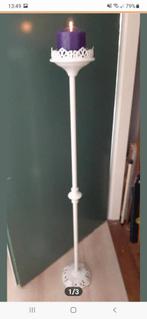 Hoge kandelaar kaarsenstandaard gietijzer, Gebruikt, Wit, Ophalen of Verzenden, Metaal