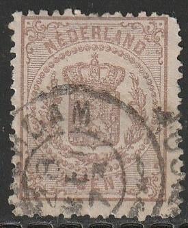 Nederland 1869 13b Wapen 0,5c, Gest, Postzegels en Munten, Postzegels | Nederland, Ophalen of Verzenden, T/m 1940, Gestempeld