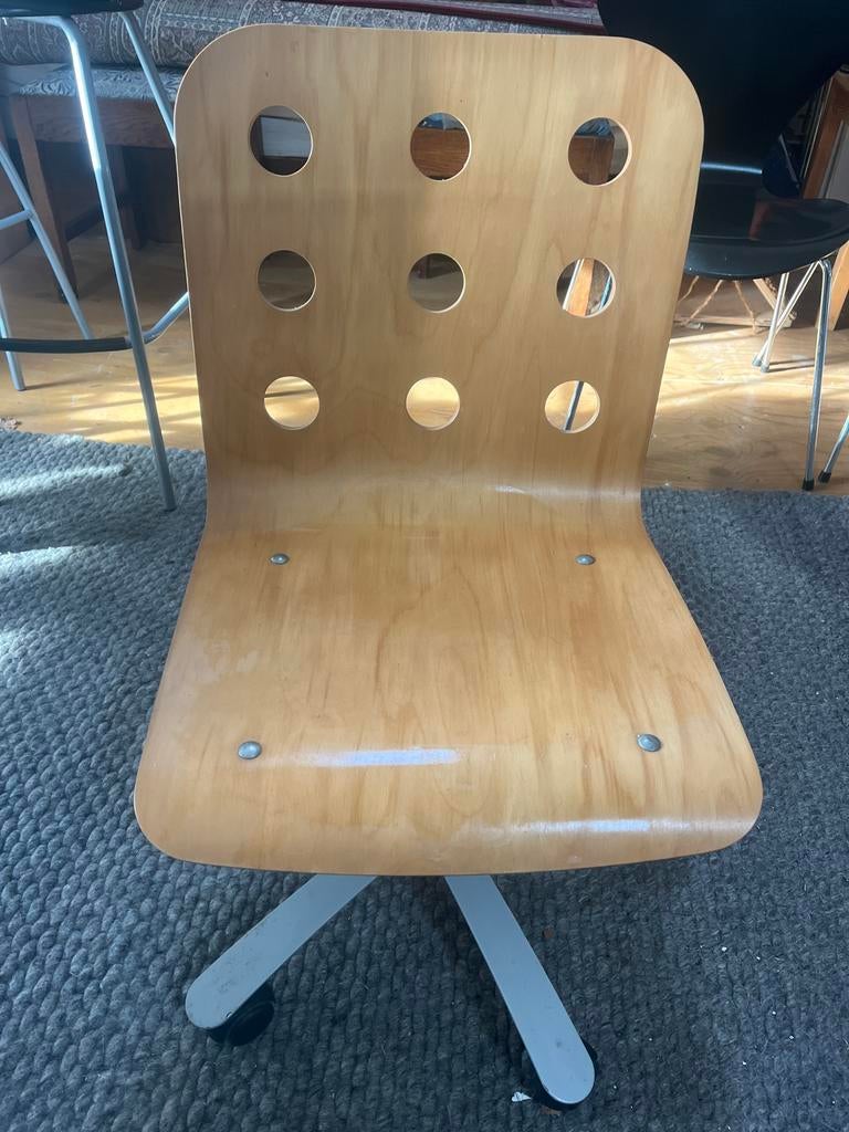 Houten IKEA kinderbureaustoel - verstelbaar, Ophalen, Gebruikt, Bruin, Bureaustoel