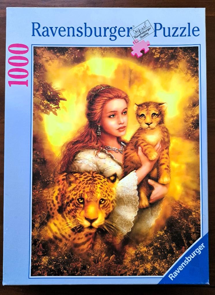 Mooie Ravensburger puzzel Koningin vd Luipaarden 1000 st, Ophalen, 500 t/m 1500 stukjes, Zo goed als nieuw, Legpuzzel