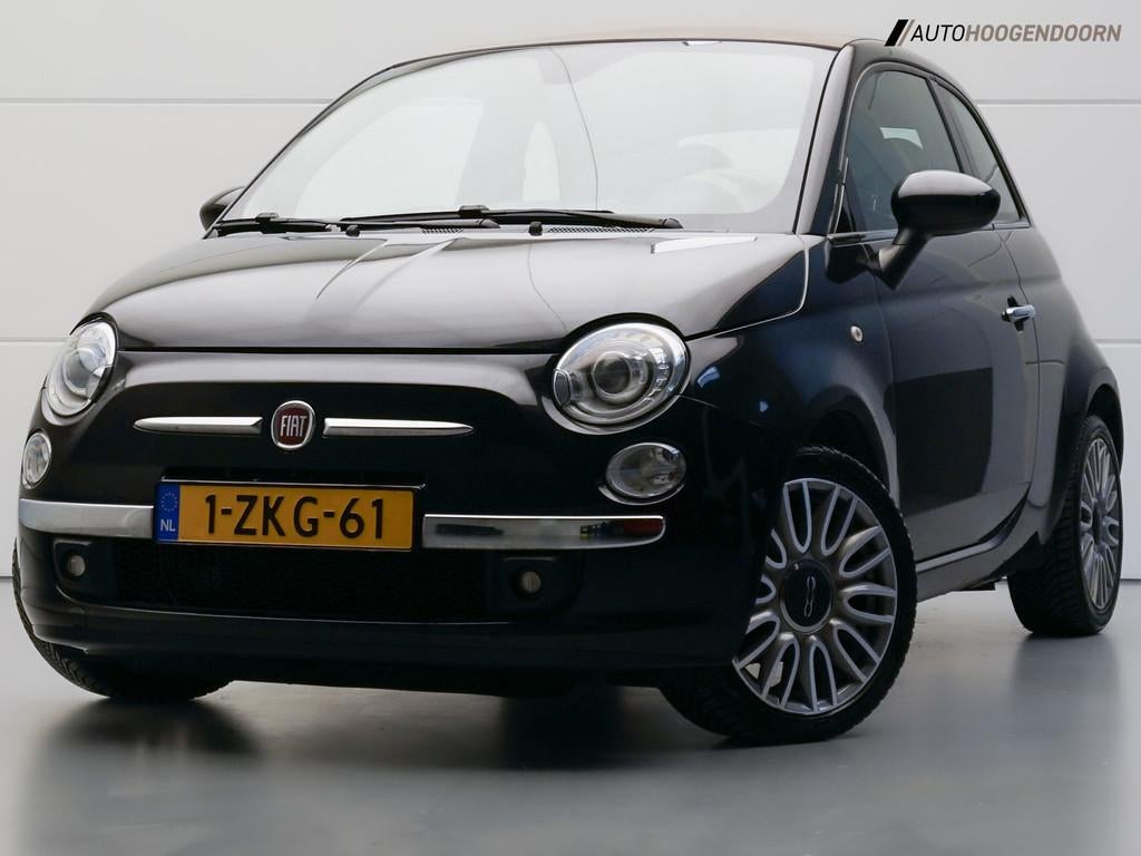 Fiat 500C 0.9 TwinAir Turbo Cult Luxe (CLIMATE,LEDER,PARKEER, Auto's, Fiat, Euro 6, Cabriolet, Zwart, Bedrijf