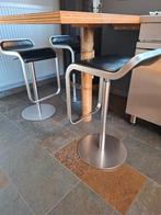 Design barkrukken Lapalma LEM zwart leder set 3 stuks, Ophalen, Draaibaar, 60 tot 90 cm, Zo goed als nieuw