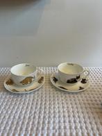 Kop en schotel Francien katten samenprijs (5), Ophalen of Verzenden, Zo goed als nieuw, Overige stijlen, Kop(pen) en/of Schotel(s)