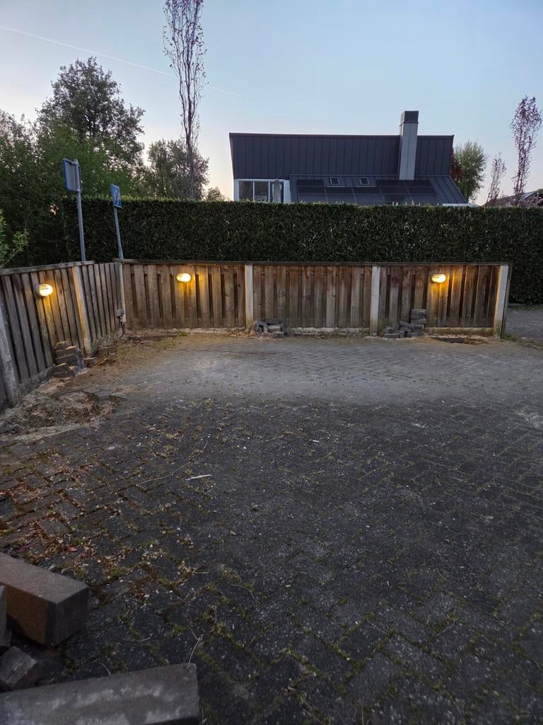 Houten schutting met betonpalen., Niet van toepassing, 6 meter of meer, Niet van toepassing, Ophalen of Verzenden