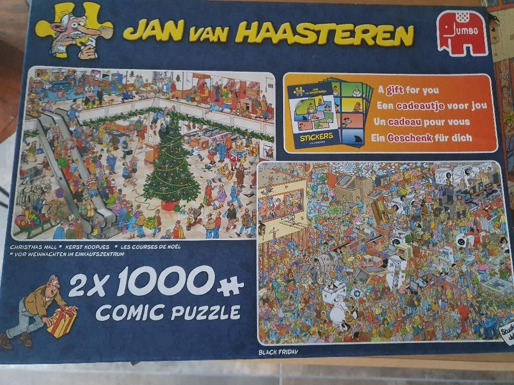 Puzzel Jan van Haasteren 2x 1000, Hobby en Vrije tijd, Denksport en Puzzels, Ophalen of Verzenden, 500 t/m 1500 stukjes, Zo goed als nieuw