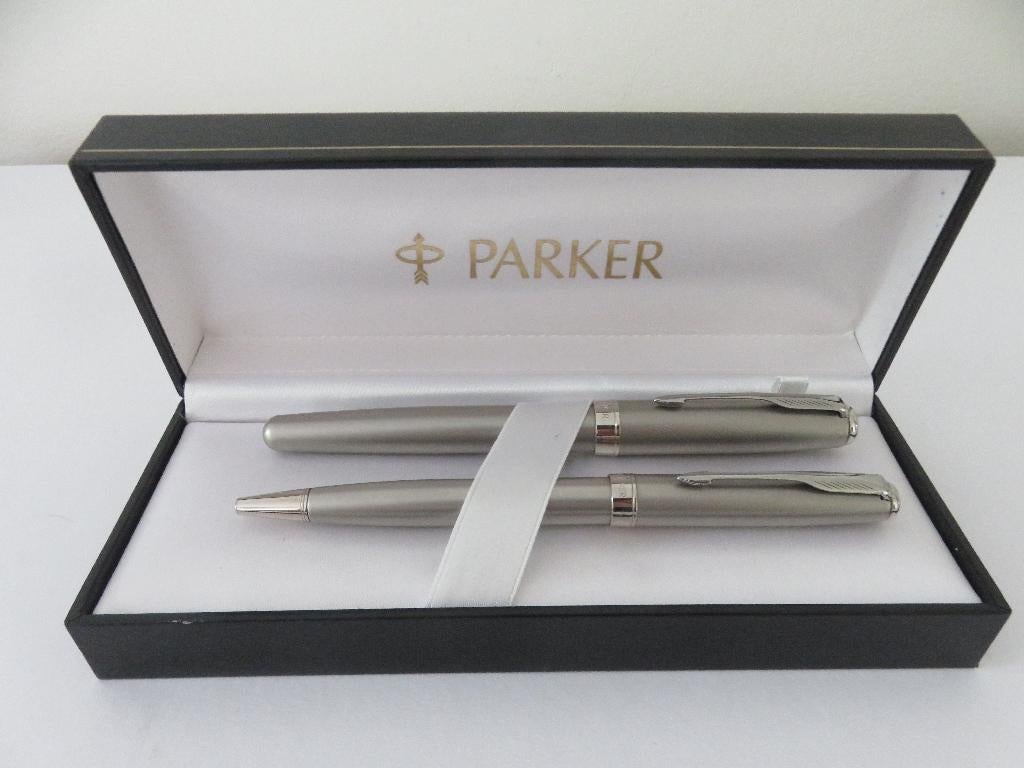 Duoset Parker Sonnet CT : balpen en vulpen., Verzamelen, Pennenverzamelingen, Pennenset, Parker, Nieuw, Met doosje