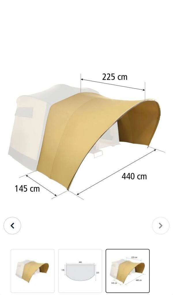 Gezocht: Cabanon Luxe luifel 440 cm YKK rits, Caravans en Kamperen, Ophalen of Verzenden