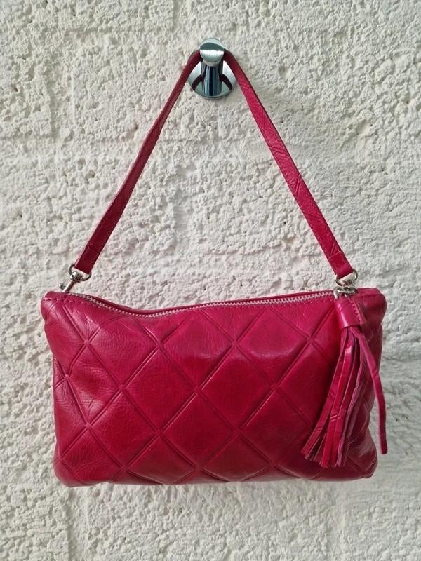 Gianni Chiarini leren tas roze Italy clutch, Ophalen of Verzenden, Roze, Schoudertasje