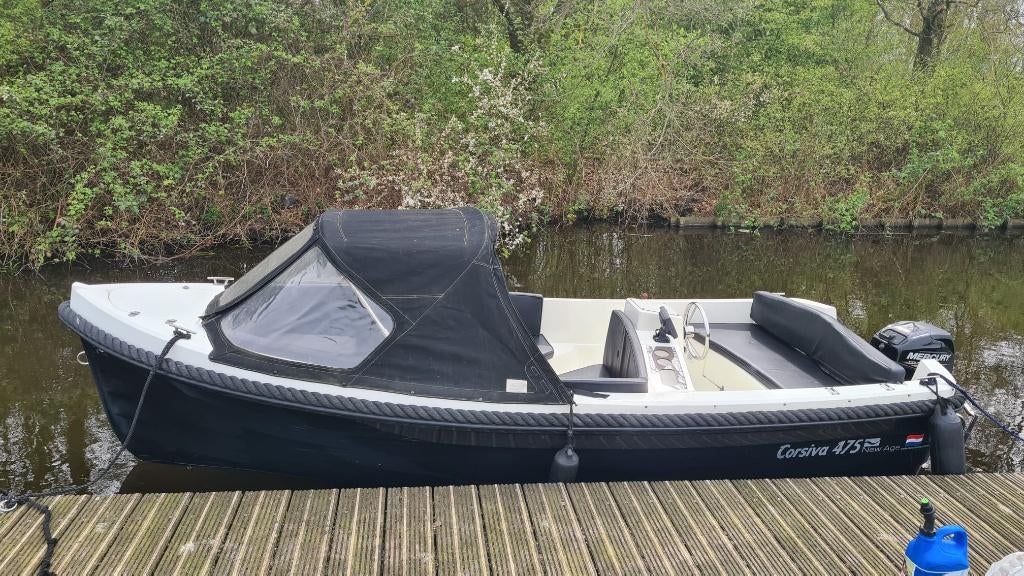 Corsiva 475 new age mercury 15 pk sloep goed onderhouden, Watersport en Boten, Sloepen, Ophalen, 10 tot 30 pk, Gebruikt, 3 tot 6 meter