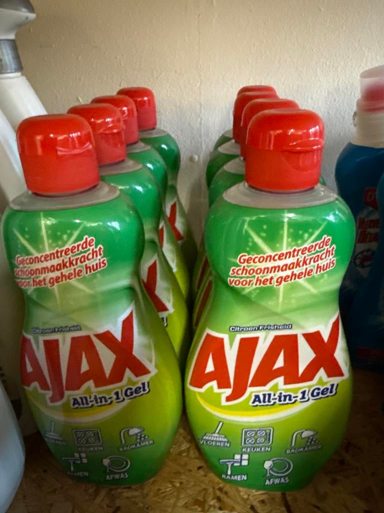 Ajax All-in-1 Gel Citroen Frisheid 8 fles., Ophalen of Verzenden, Schoonmaakmiddel