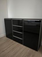 Hoogglans Zwarte Dressoir / Ladekast, Ophalen, 150 tot 200 cm, Zo goed als nieuw, Minder dan 100 cm