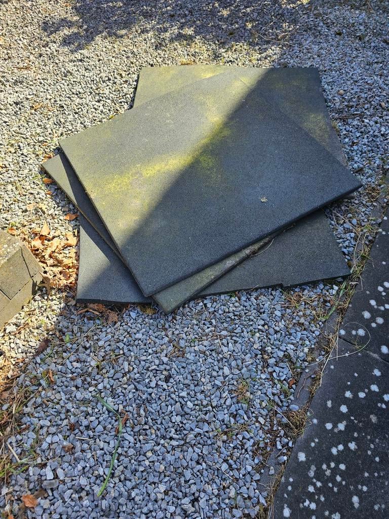 Gebruikte rubberen tegels voor buiten, Tuin en Terras, Tegels en Klinkers, Gebruikt, Rubber, Terrastegels, 5 tot 10 m²