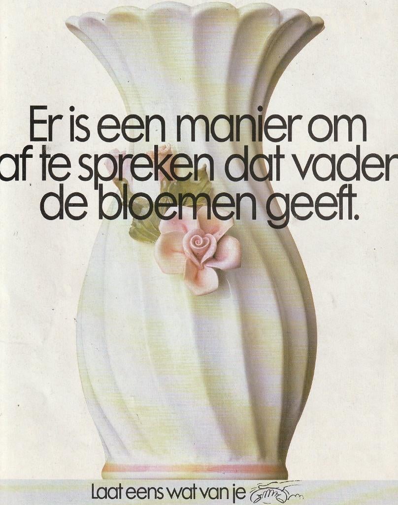 Retro reclame 1988 PTT telecommunicatie koop even bloemen, Verzenden, Overige typen